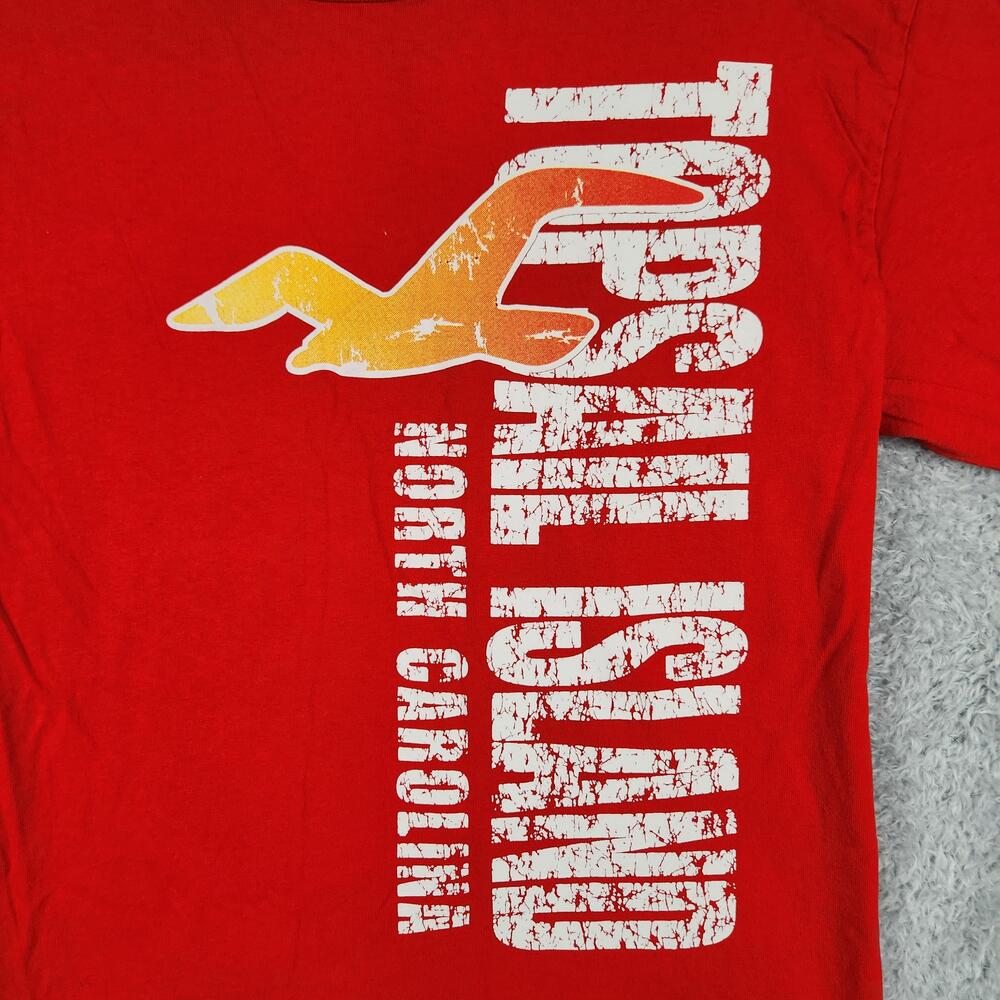 Vintage Topsail Island Shirt Mens Medium Red North Carolina Graphic Souvenir y2k